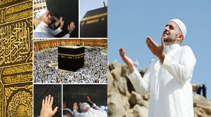 The laying of the Hajr e Aswad on the Kaaba by the Holy Prophet